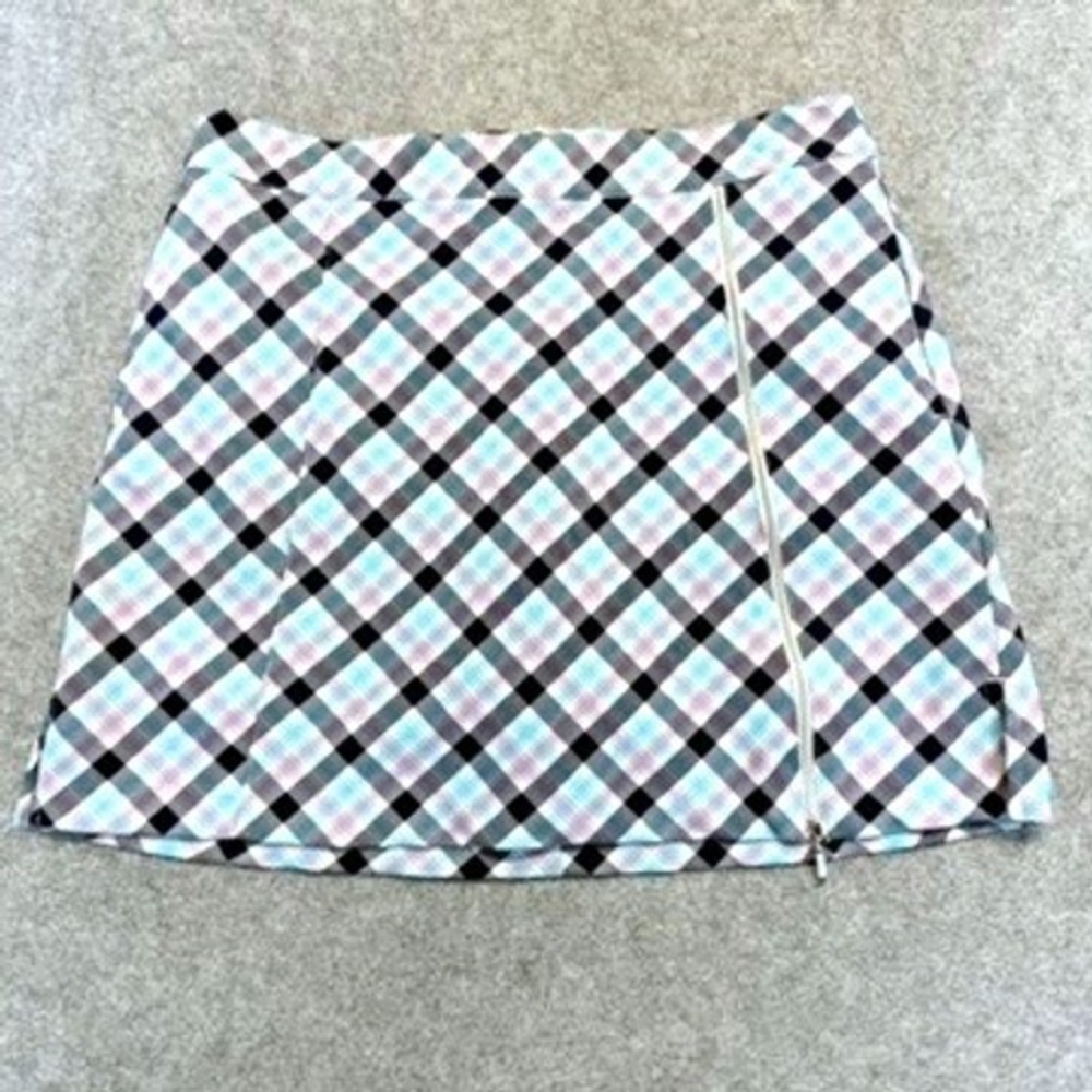 Lady Hagen Womens Plaid Golf Skort Blue Purple Black Size 4 Zipper Active Preppy
